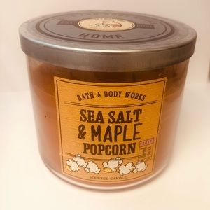 Sea Salt & Maple Popcorn 3 Wick candle bath and body works 🌊🧂🍁🥞🍿🕯️